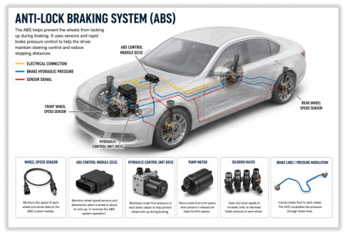 Picture of a car ABS system showing what we can work on.